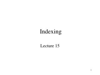 Indexing