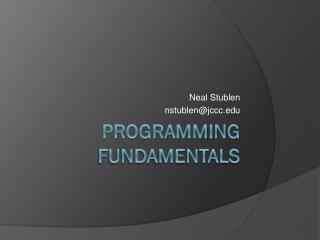 Programming Fundamentals