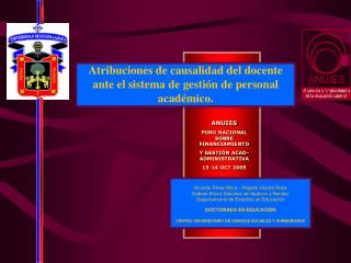 Atribuciones de causalidad del docente ante el sistema de gestión de personal académico.