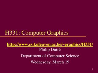 H331: Computer Graphics