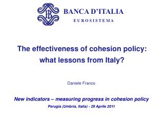 The effectiveness of cohesion policy: what lessons from Italy?