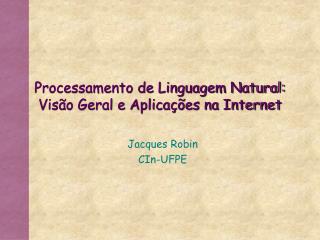 Processamento de Linguagem Natural: Visão Geral e Aplicações na Internet