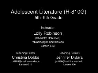 Adolescent Literature (H-810G) 5th–9th Grade