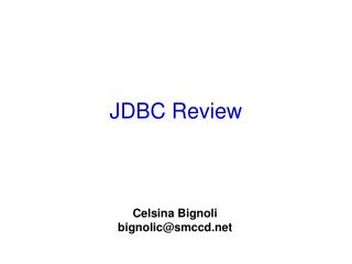 JDBC Review