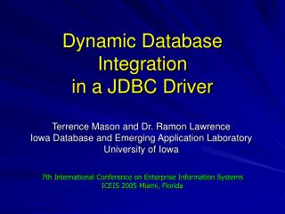 Dynamic Database Integration in a JDBC Driver