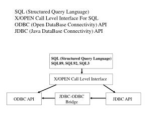 SQL (Structured Query Language) X/OPEN Call Level Interface For SQL