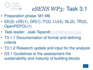eSENS WP3: Task 3.1