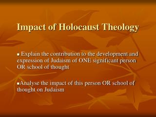 Impact of Holocaust Theology