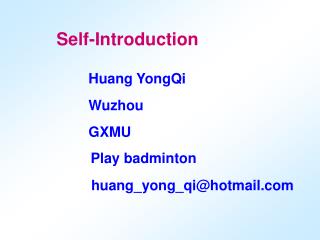 Self-Introduction