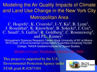 This project is supported by the U.S. Environmental Protection Agency under STAR grant R-82873301