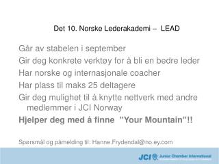 Det 10. Norske Lederakademi – LEAD