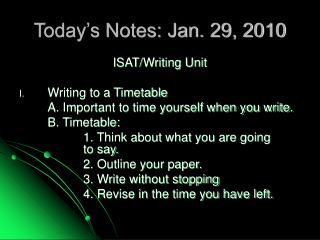 Today’s Notes: Jan. 29, 2010