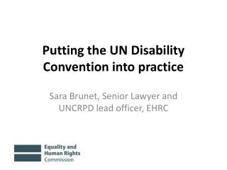 Putting the UN Disability Convention into practice