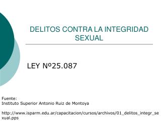 DELITOS CONTRA LA INTEGRIDAD SEXUAL