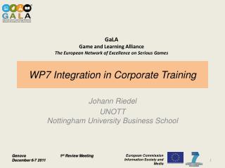 WP7 Integration in Corporate Training