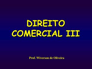 DIREITO COMERCIAL III