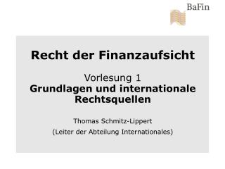 Teil 1: Grundlagen der Finanzaufsicht