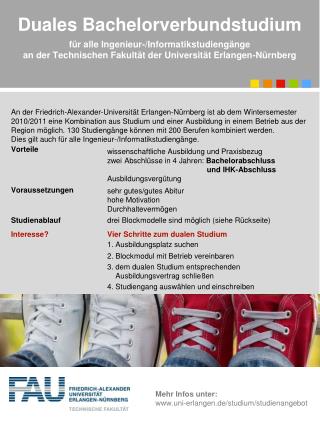 Mehr Infos unter: uni-erlangen.de/studium/studienangebot