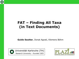 FAT – Finding All Taxa (in Text Documents)