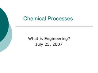 Chemical Processes