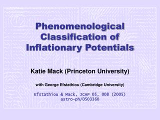 Phenomenological Classification of Inflationary Potentials