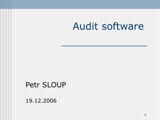 Audit software