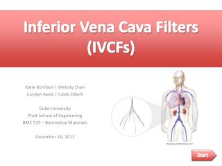 Inferior Vena Cava Filters (IVCFs)