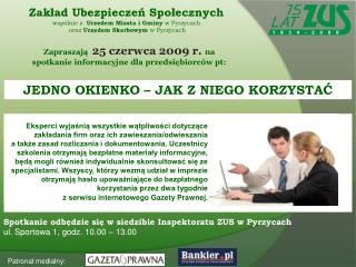 Zapraszają 25 czerwca 2009 r. na spotkanie informacyjne dla przedsiębiorców pt: