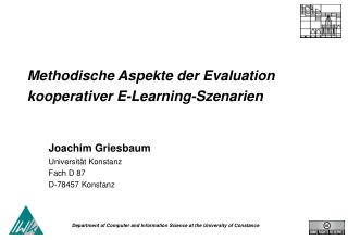 Methodische Aspekte der Evaluation kooperativer E-Learning-Szenarien