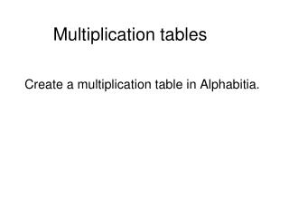 Multiplication tables