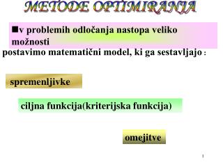 METODE OPTIMIRANJA