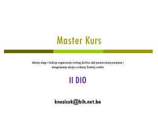 Master Kurs