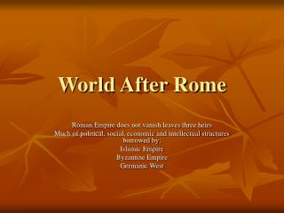 World After Rome