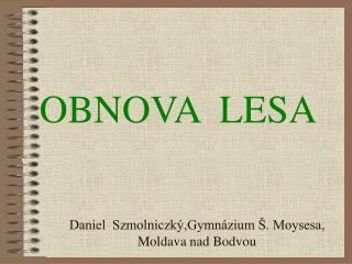 Daniel Szmolniczký,Gymnázium Š. Moysesa, Moldava nad Bodvou