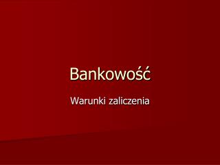 Bankowość