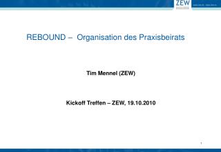 Tim Mennel (ZEW) Kickoff Treffen – ZEW, 19.10.2010