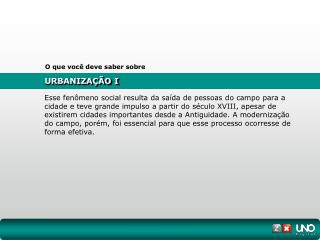 URBANIZAÇÃO I