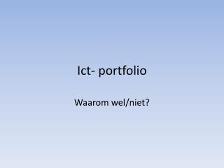 Ict - portfolio