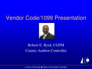 Vendor Code/1099 Presentation
