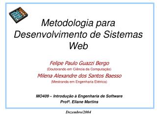 Metodologia para Desenvolvimento de Sistemas Web