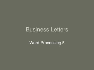 Business Letters