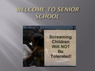 Welcome to Senior School