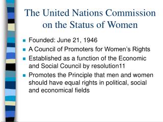 The United Nations Commission on the Status of Women