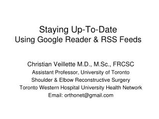 Staying Up-To-Date Using Google Reader &amp; RSS Feeds