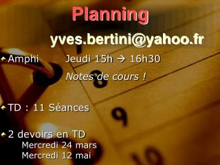 Planning yves.bertini@yahoo.fr