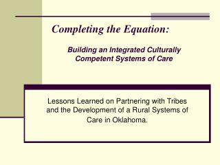 Completing the Equation: