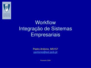 Workflow Integração de Sistemas Empresariais