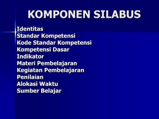 KOMPONEN SILABUS