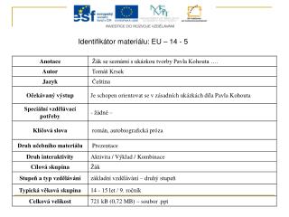 Identifikátor materiálu: EU – 14 - 5