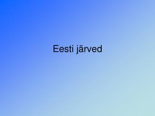 Eesti järved